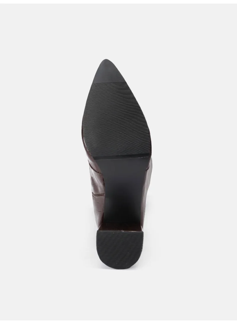 ZORIWORLD  Zoriworld Dezire Brown Boots 3'' Heel Rubber Sole for Women | Best Price UAE